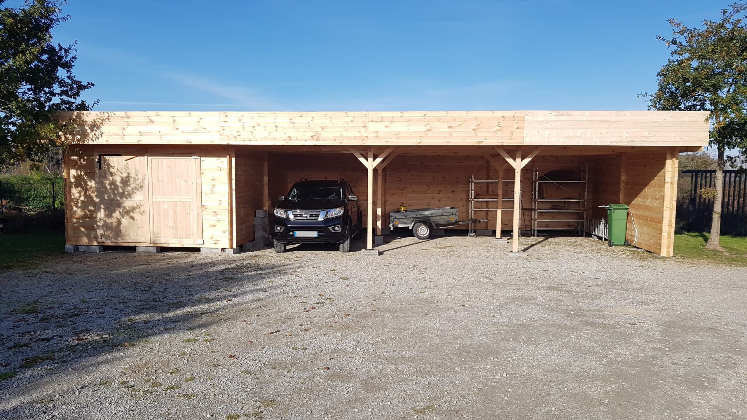 carport, garage, bois, européenne de chalets
